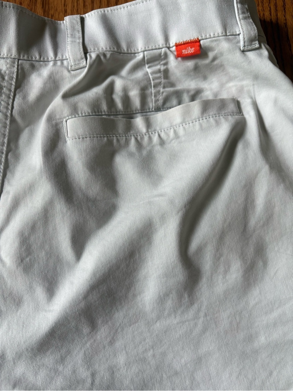 Nike Light Gray Men’s Flat-Front Shorts size 33